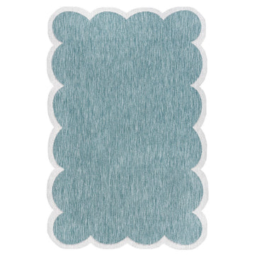 Alice Classic Cottage Two-tone Scalloped Indoor/Outdoor Area Rug